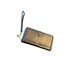 Lauren Ralph Lauren Black Leather Wristlet Wallet‎